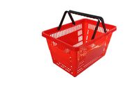 سوبر ماركت التجزئة التسوق البلاستيكية سلة الأحمر يدوية / سلال التسوق عقد