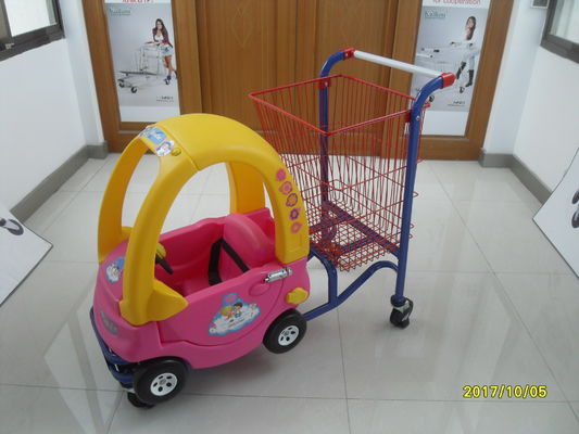 الصين 95L منخفض الكربون الصلب / البلاستيك الأطفال عربة التسوق مع مسحوق أحمر الطلاء مصنع