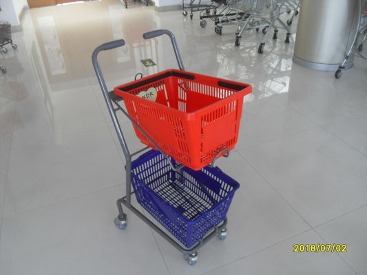 الصين 4 قطب 3 بوصة عربة التسوق البلاستيكية عربة سوبر ماركت المستخدمة في متجر صغير مصنع