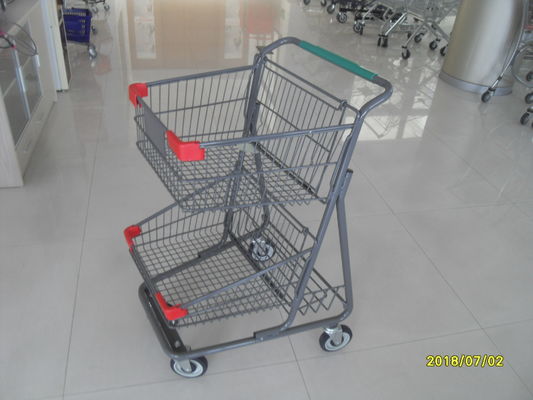الصين سلة التسوق اثنين سلة التسوق سلة مع مسحوق الطلاء الرمادي المعالجة السطحية مصنع