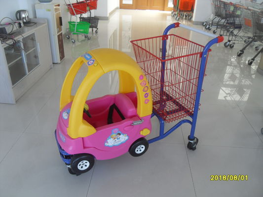 أحمر مسحوق المغلفة للاطفال عربة التسوق عربة العجلات مع لعبة سيارة