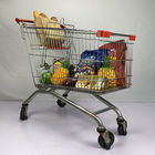 Warehouse Supermarket Zinc Metal Shopping Cart 210L European Style