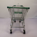100L American Style Steel Shopping Cart Chain Store Shopping Cart With Elevator Wheels