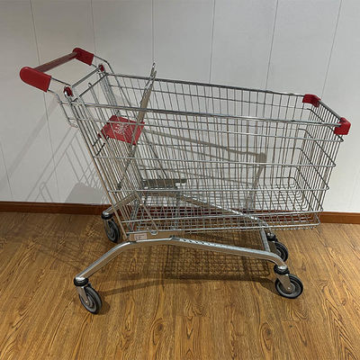 شراء 210L Variety Store Powder Coating SGS Certificate European Market Grocery Shopping Trolley  with PU Wheels تصنيع عبر الإنترنت