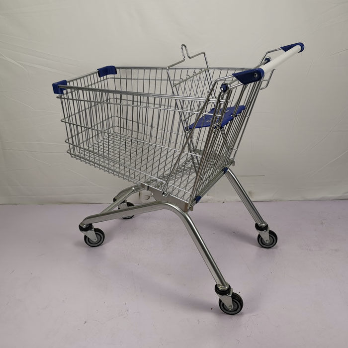 125L Zinc Powder Coating Metal Shopping Trolley Supermarket Shopping Cart
