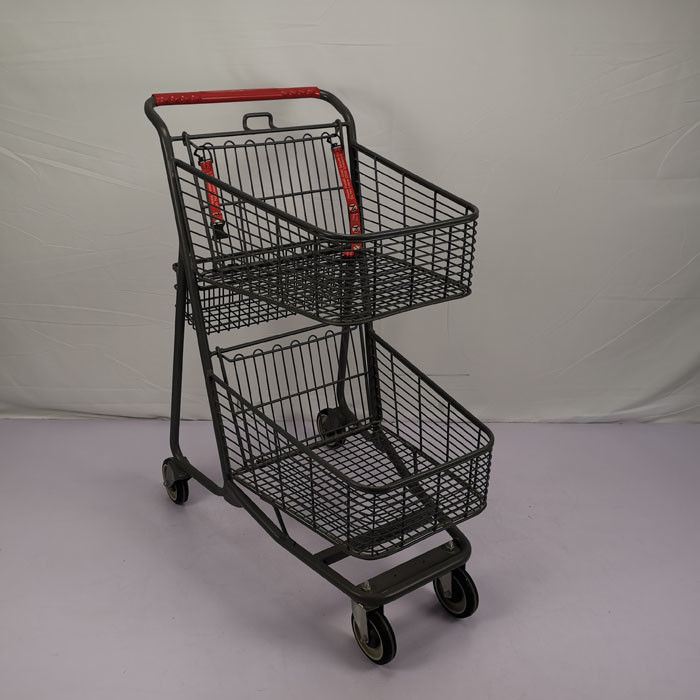 Three Baskets Lightweight Supermarket Shopping Cart 80L American Style